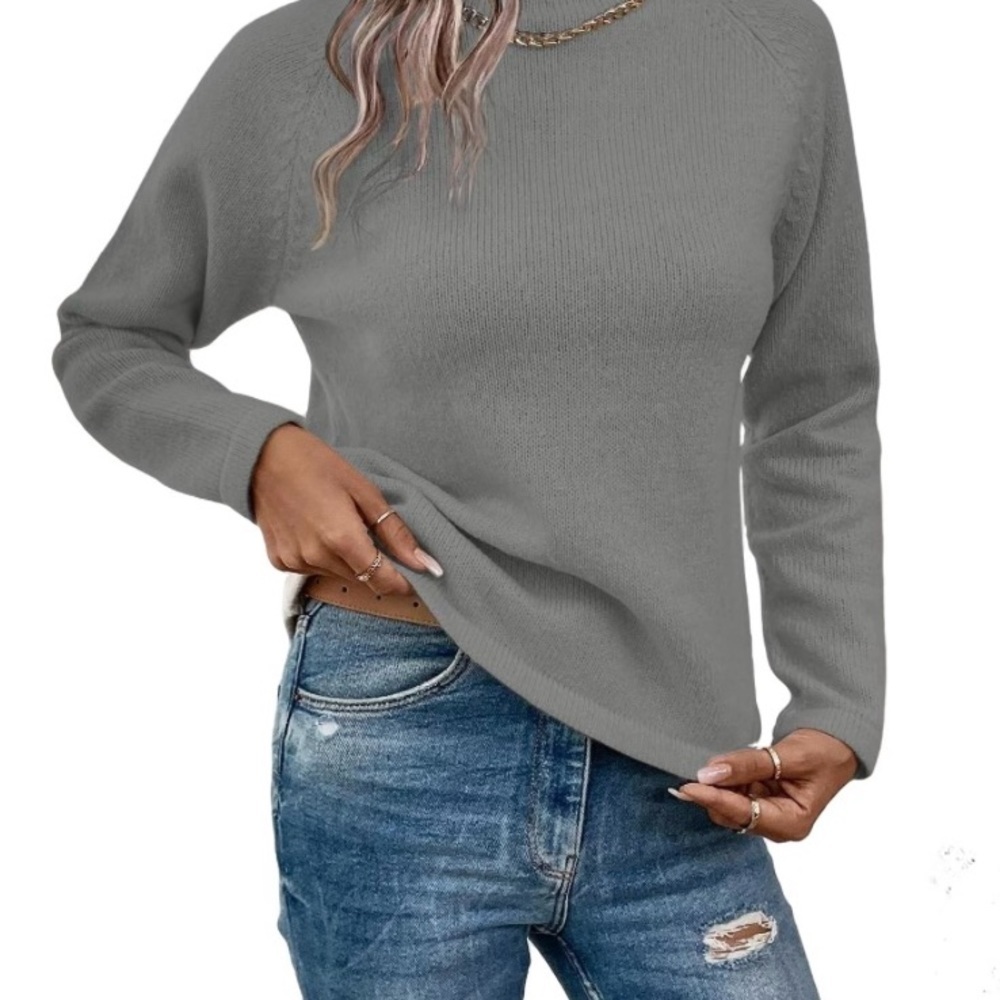 Sag Harbor causal funnel neck long sleeve top size large